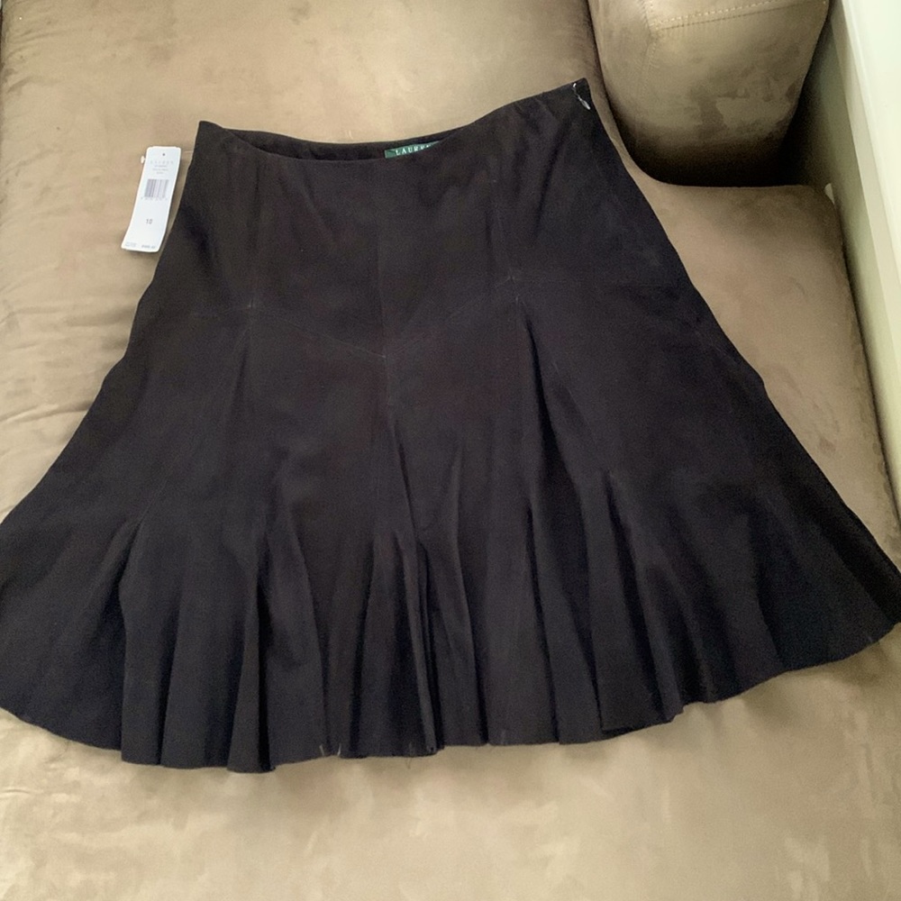 Ralph Lauren Suede Skirt. Gorgeous flare and drape. Very soft. New with tag.